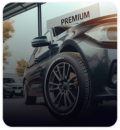 Pneumatique premium monté sur un véhicule en concession